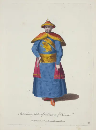 Čínský císař ve svém obvyklém oděvu, Charles Grignion
