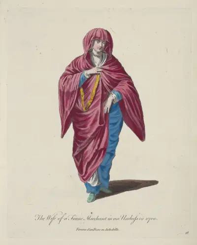 Die Ehefrau eines französischen Kaufmanns in Alltagskleidung 1700 von Charles Grignion