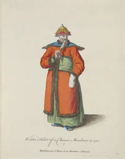 Winterkleidung eines chinesischen Mandarins im Jahr 1700 von Charles Grignion