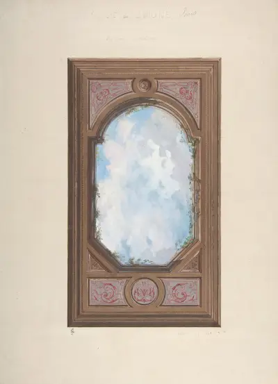 Takutsmyckning för Salon d’Entrée, Hôtel de Monsieur de Juigne, Paris av Jules-Edmond-Charles Lachaise