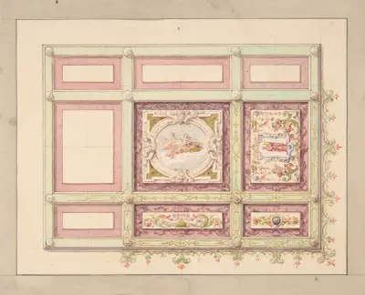 Takutsmyckning med allegoriska fält (1800-talet) av Jules-Edmond-Charles Lachaise