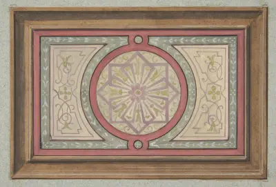 Design för en inramad panel med målad dekor av Jules-Edmond-Charles Lachaise