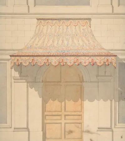 Design for an awning over a door, in Moorish style av Jules-Edmond-Charles Lachaise
