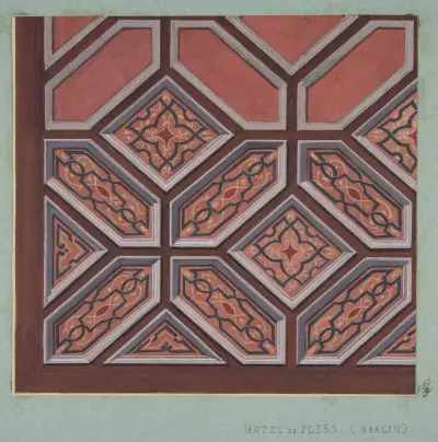 Design for Ceiling Decoration Hôtel de Pless, Berlin av Jules-Edmond-Charles Lachaise
