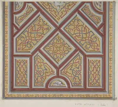 Design for Ceiling Decoration in the Hôtel de Pless, Berlin av Jules-Edmond-Charles Lachaise