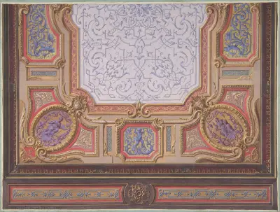 Design for Ceiling of Grand Salon, Hôtel Hope av Jules-Edmond-Charles Lachaise