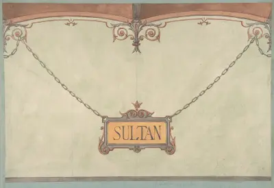 Design for Decorated ‘Sultan’ Plaque for Stable Wall, Hôtel Candamo av Jules-Edmond-Charles Lachaise