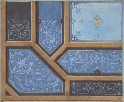 Design for Dining Room Ceiling, Château de Cangé av Jules-Edmond-Charles Lachaise