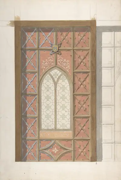 Fönsterutsmyckning, Saint Clotilde av Jules-Edmond-Charles Lachaise
