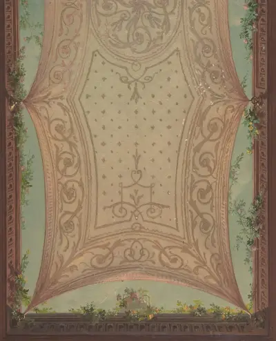 Design för galleritak, Hôtel Cottier av Jules-Edmond-Charles Lachaise