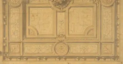 Förslag till halv takdekoration, Fontainebleau av Jules-Edmond-Charles Lachaise