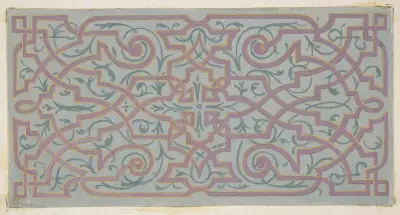 Design för takutsmyckning med bandverk av Jules-Edmond-Charles Lachaise