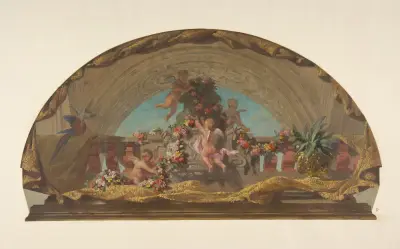 Förlaga till dekor av en lunett i trapphuset, Hôtel de Pless, Berlin (1800-tal) av Jules-Edmond-Charles Lachaise