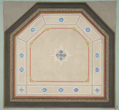 Design för dekoration av ett femkantigt tak av Jules-Edmond-Charles Lachaise