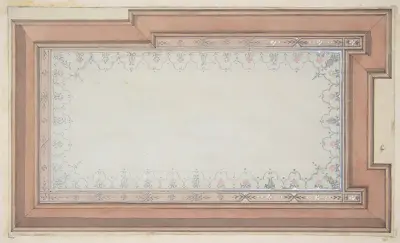 Design för målad takdekoration av Jules-Edmond-Charles Lachaise