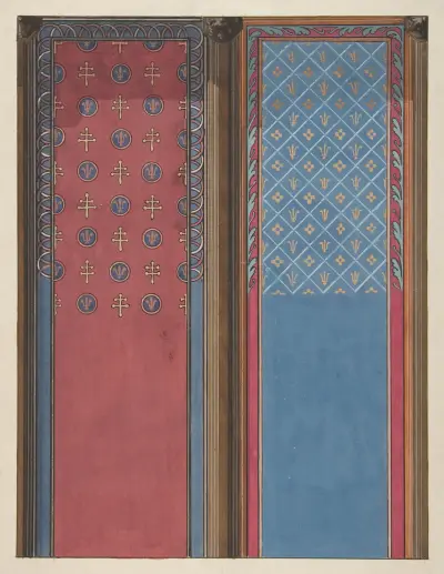 Design för målad paneldekor av Jules-Edmond-Charles Lachaise