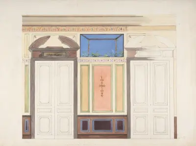 Förslag till väggutsmyckning, Hôtel Candamo av Jules-Edmond-Charles Lachaise
