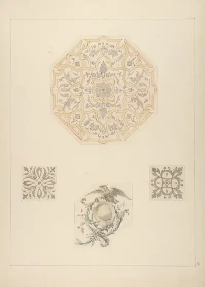 Four designs for decorative motifs av Jules-Edmond-Charles Lachaise