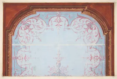 Partial design for painted ceiling av Jules-Edmond-Charles Lachaise