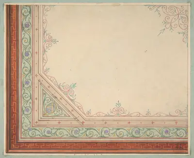 Förstudie till målad takdekoration av Jules-Edmond-Charles Lachaise