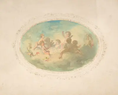 Bevingade putti vid en bankett av Jules-Edmond-Charles Lachaise