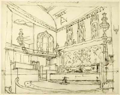 Court of Chancery, Westminster Hall av Augustus Charles Pugin