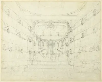 Study for An Oratorio-Covent Garden Theater, from Microcosm of London av Augustus Charles Pugin