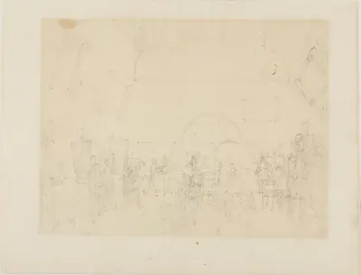 Study for British Institution, Pall Mall, from Microcosm of London av Augustus Charles Pugin