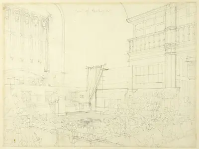 Study for Court of Exchequer, from Microcosm of London av Augustus Charles Pugin