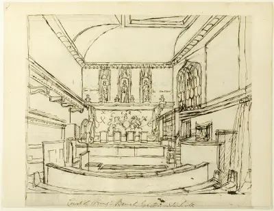 Study for Court of King’s Bench, Westminster Hall, from Microcosm of London av Augustus Charles Pugin