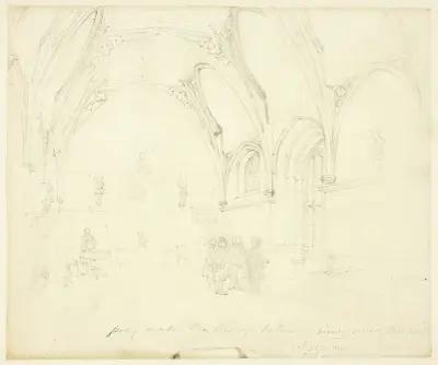 Study for Lambeth Palace, from Microcosm of London av Augustus Charles Pugin