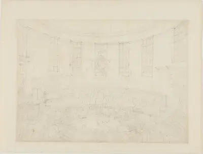 Study for Royal Cock Pit, from Microcosm of London av Augustus Charles Pugin