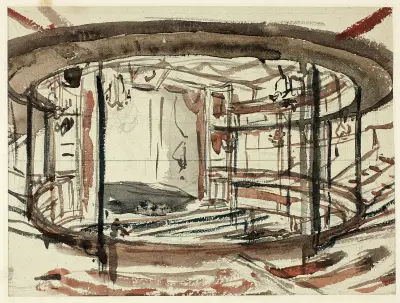 Study for Sadlers Wells Theater, 1809 – nr 1 av Augustus Charles Pugin