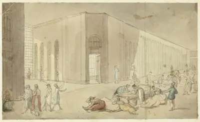Studie för St. Luke's Hospital, från Microcosm of London av Augustus Charles Pugin