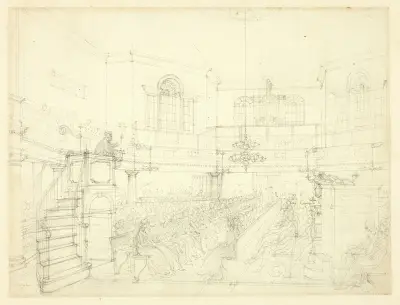 Study for The Magdalen Chapel, from Microcosm of London av Augustus Charles Pugin