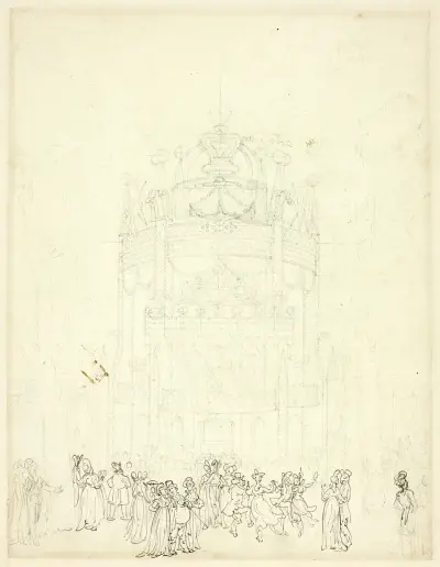 Study for Vauxhall Garden av Augustus Charles Pugin