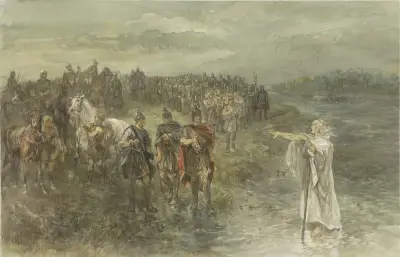 De Romeinse veldheer Drusus en de Germaanse wichelaar av Charles Rochussen
