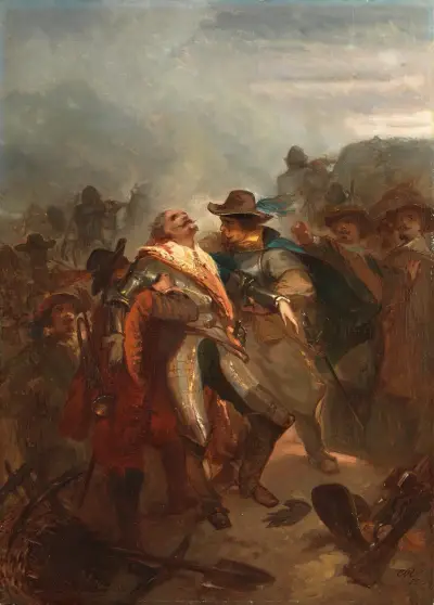 Ernst Casimir stirbt bei Roermond im Jahr 1632 von Charles Rochussen