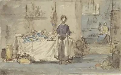 Keukeninterieur av Charles Rochussen