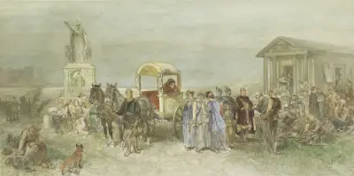 Marktplaats met Romeinen en Batavieren av Charles Rochussen