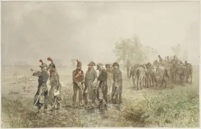 Ontmoeting van Franse officieren in Holland, 1793 av Charles Rochussen