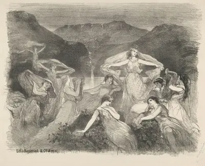 Scene from the ballet ‘Zélie, or The Magic Veil’ av Charles Rochussen