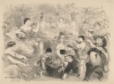Scene from the play ‘Puss in Boots’ av Charles Rochussen