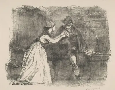 Scene from the play ‘The Child-Stealer’ av Charles Rochussen