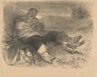 Scene from the play ‘Tom Thumb’ av Charles Rochussen