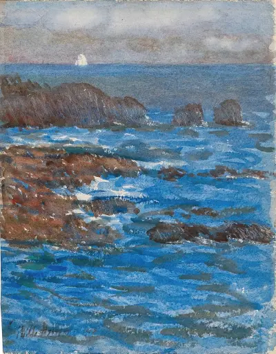 Cliffs and Sea, Appeldore av Childe Hassam