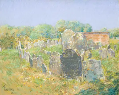 Kolonials kyrkogård i Lexington av Childe Hassam