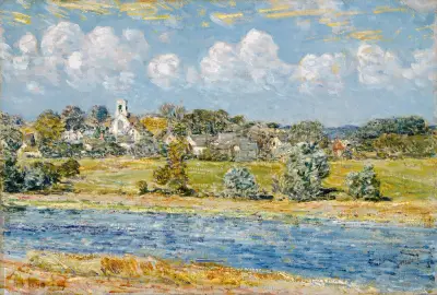 Landskap vid Newfields, New Hampshire av Childe Hassam
