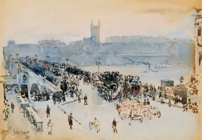 London Bridge av Childe Hassam