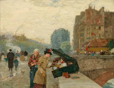 Quai St. Michel av Childe Hassam